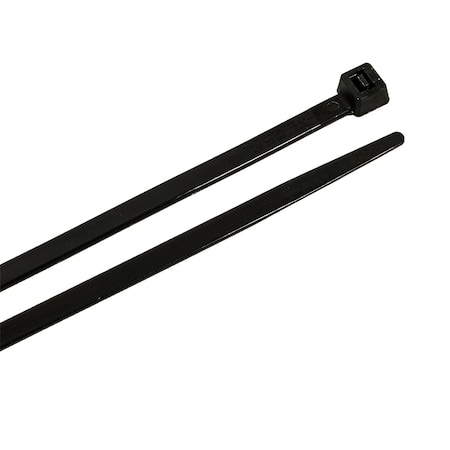 Forney Cable Tie, 12 in L, 3 in Max Bundle Dia., Black, Nylon 6/6, 50 lb Strength, 25 PK 62027